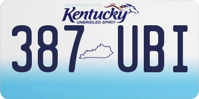 KY license plate 387UBI