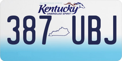 KY license plate 387UBJ