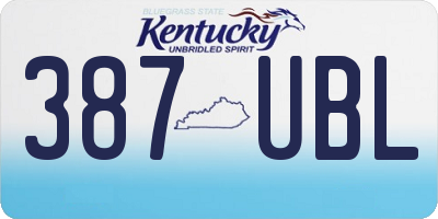 KY license plate 387UBL
