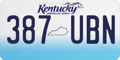 KY license plate 387UBN