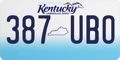 KY license plate 387UBO