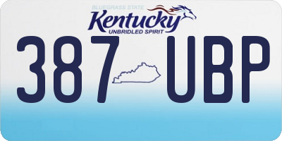 KY license plate 387UBP