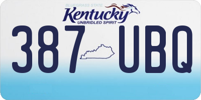 KY license plate 387UBQ