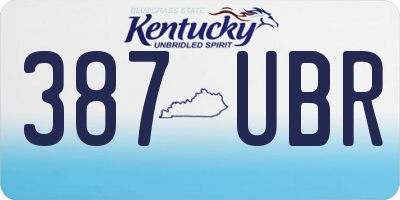 KY license plate 387UBR