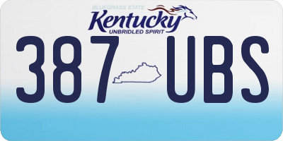 KY license plate 387UBS