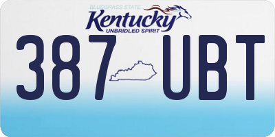 KY license plate 387UBT