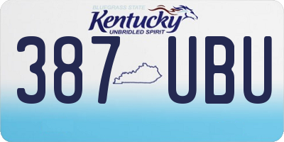 KY license plate 387UBU