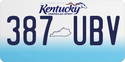 KY license plate 387UBV