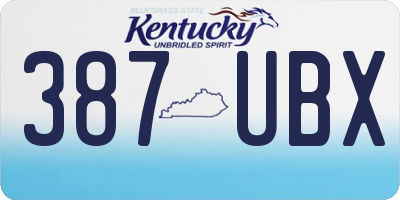 KY license plate 387UBX