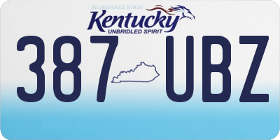 KY license plate 387UBZ