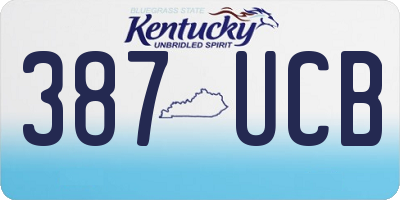 KY license plate 387UCB