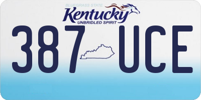 KY license plate 387UCE