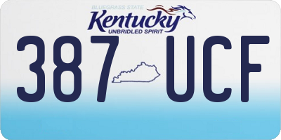 KY license plate 387UCF