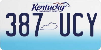 KY license plate 387UCY