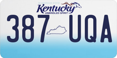 KY license plate 387UQA