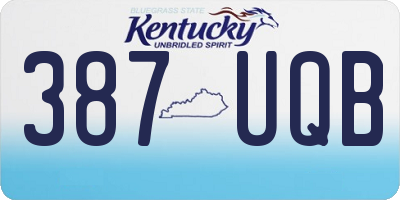 KY license plate 387UQB
