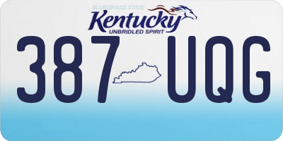 KY license plate 387UQG