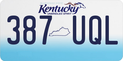 KY license plate 387UQL