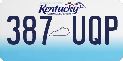 KY license plate 387UQP