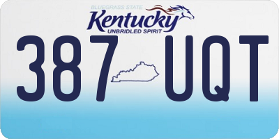 KY license plate 387UQT