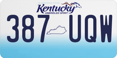 KY license plate 387UQW
