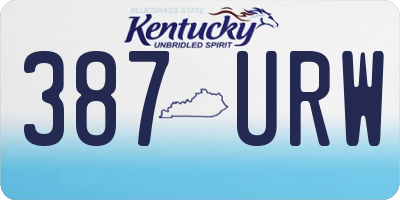 KY license plate 387URW