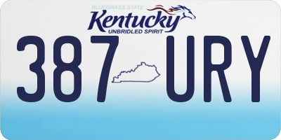 KY license plate 387URY