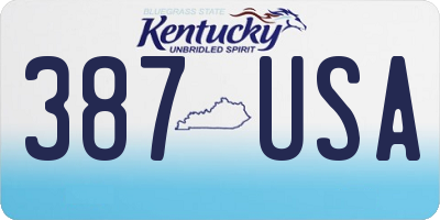 KY license plate 387USA