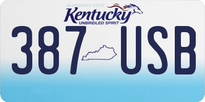 KY license plate 387USB