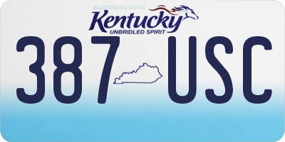 KY license plate 387USC