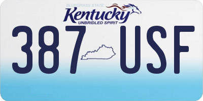 KY license plate 387USF