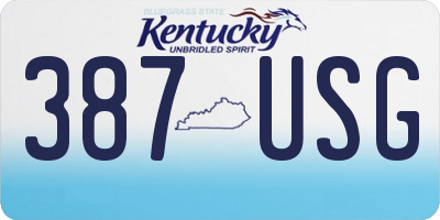 KY license plate 387USG