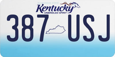 KY license plate 387USJ