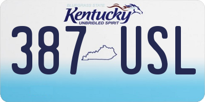 KY license plate 387USL