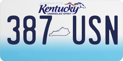 KY license plate 387USN