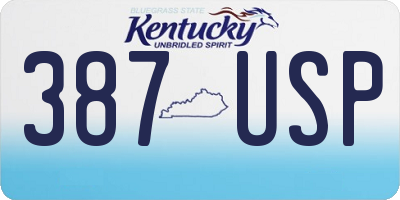 KY license plate 387USP