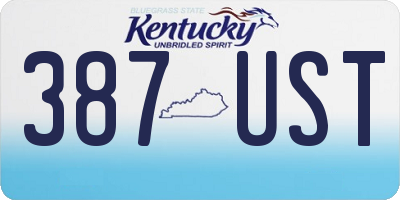 KY license plate 387UST