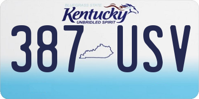 KY license plate 387USV