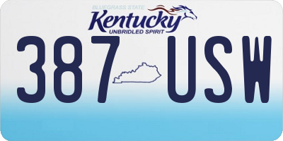 KY license plate 387USW