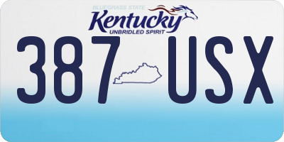 KY license plate 387USX