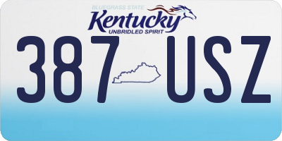 KY license plate 387USZ