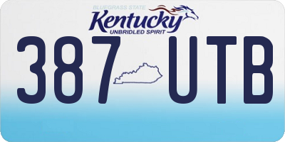 KY license plate 387UTB