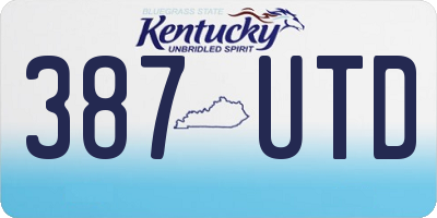 KY license plate 387UTD