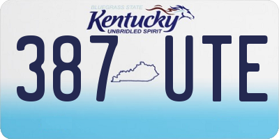 KY license plate 387UTE