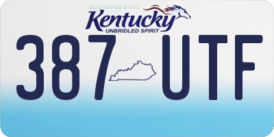 KY license plate 387UTF