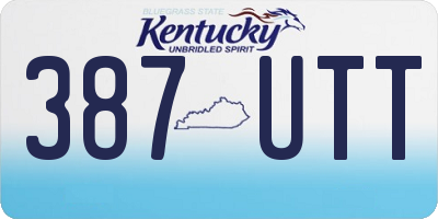 KY license plate 387UTT