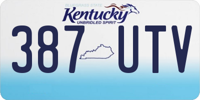 KY license plate 387UTV