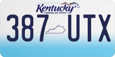 KY license plate 387UTX