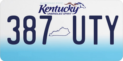 KY license plate 387UTY