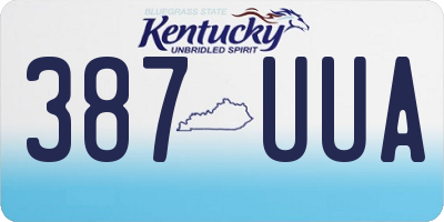 KY license plate 387UUA